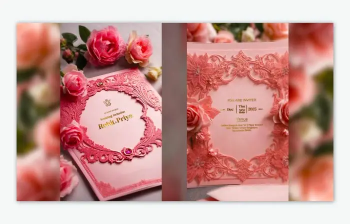 Gorgeous 3D Floral Hindu Wedding Invitation E-Card Design Instagram Story
